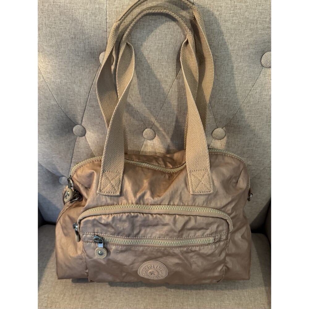 Kipling Pink Rose Gold Metallic Crossbody Purse Nylon Bag ( Missing Strap)